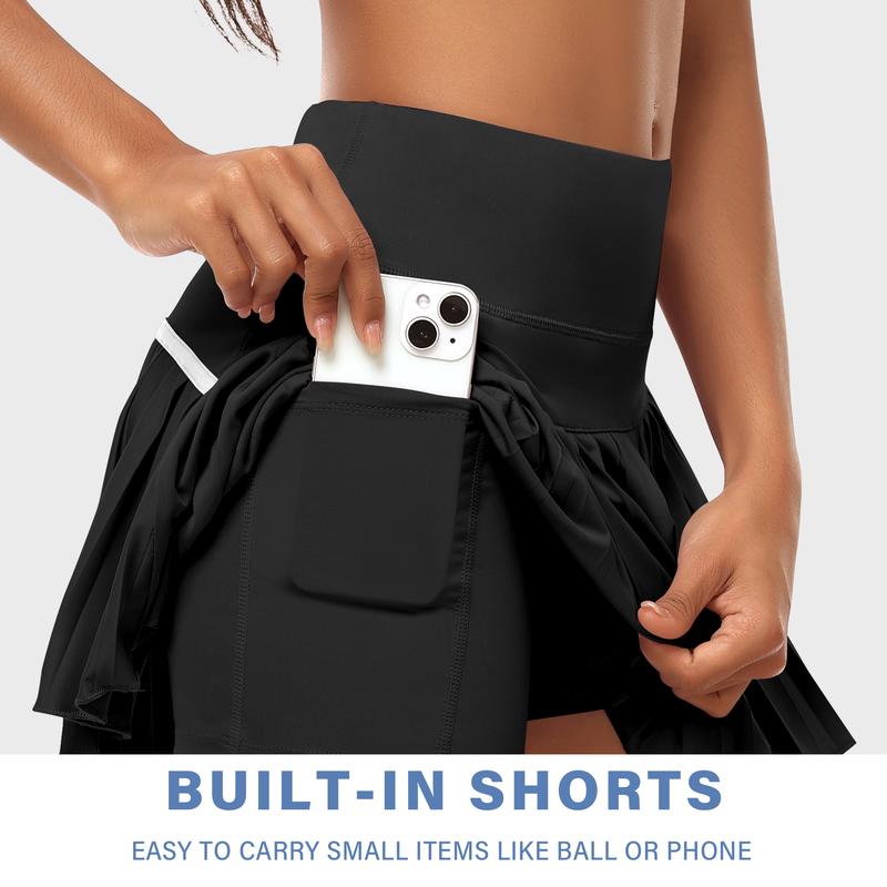 Womens Pleated Sports Skirt High Waisted Tennis Golf Skort Summer Mini Casual Girls Skirt Workout Athletic Skorts with Pockets for Ladies Summer Sportswear