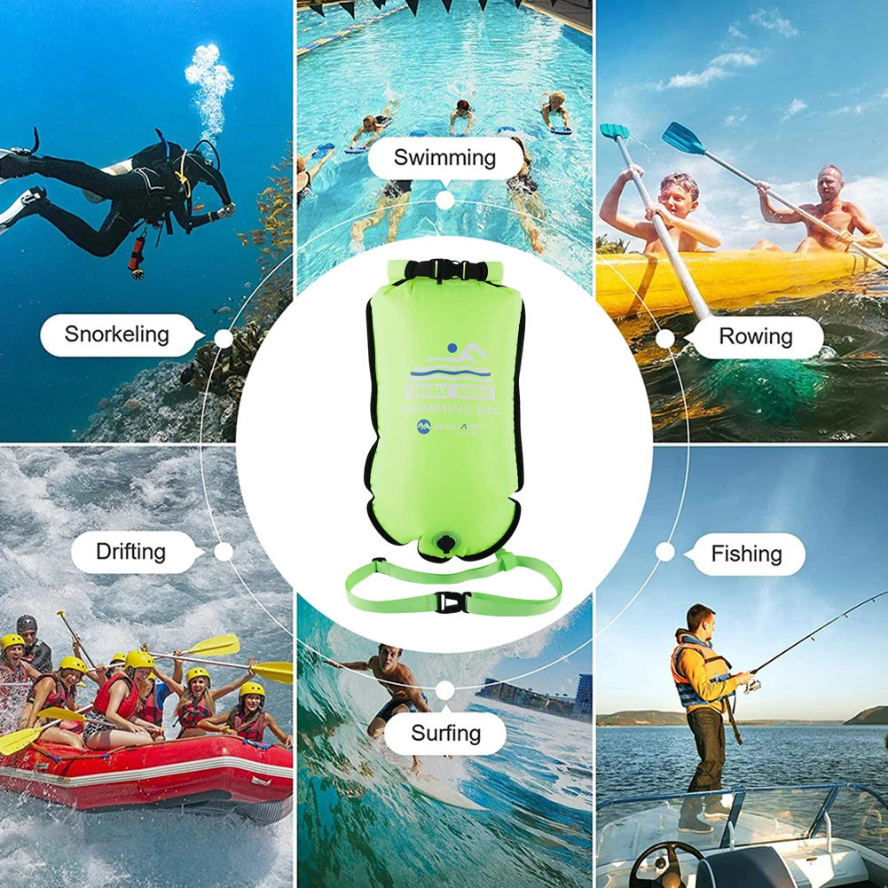 PVC Bucket Inflatable Open Swimming Buoy Tow Float Dry Bag Waterproof Kayaking Boating Swimming Water Sports Bag