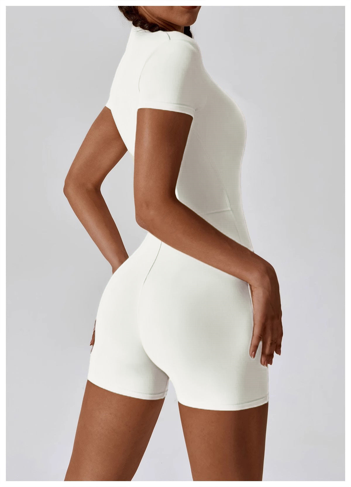 European and American Summer Zipper Short Sleeve Yoga Jumpsuit for Women Dance Fitness Tight Sports Jumpsuit Swimsuit