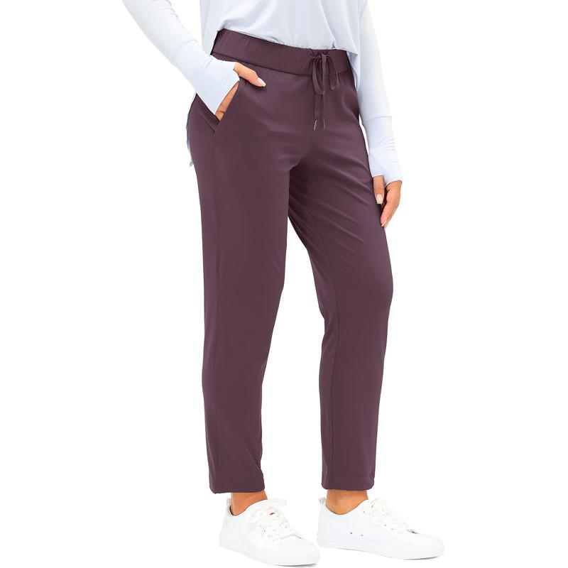Women's Pants with Deep Pockets 7/8 Sporty Skinny Bottoms Stretch Ankle Sweatpants Solid Tracksuits