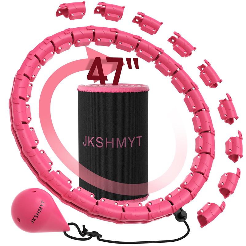 Weighted Hula Circle for Adults, Infinity Hoop Fit Plus Size 47 Inch/120cm, Include 24 Detachable Links and Waist Trainer for Women, Home Workout Equipment, Exercise Equipment, Home Training Equipment