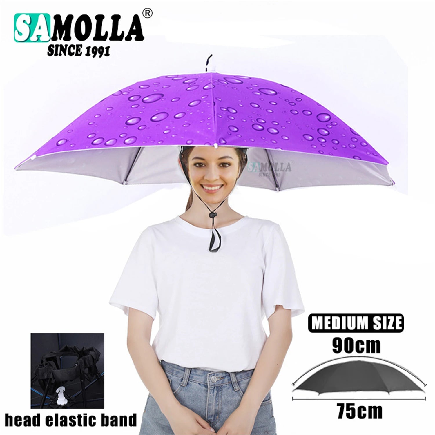 Portable Rain Umbrella Hat Army Green Foldable Outdoor Pesca Sun Shade Waterproof Camping Fishing Headwear Cap Beach Head Hats