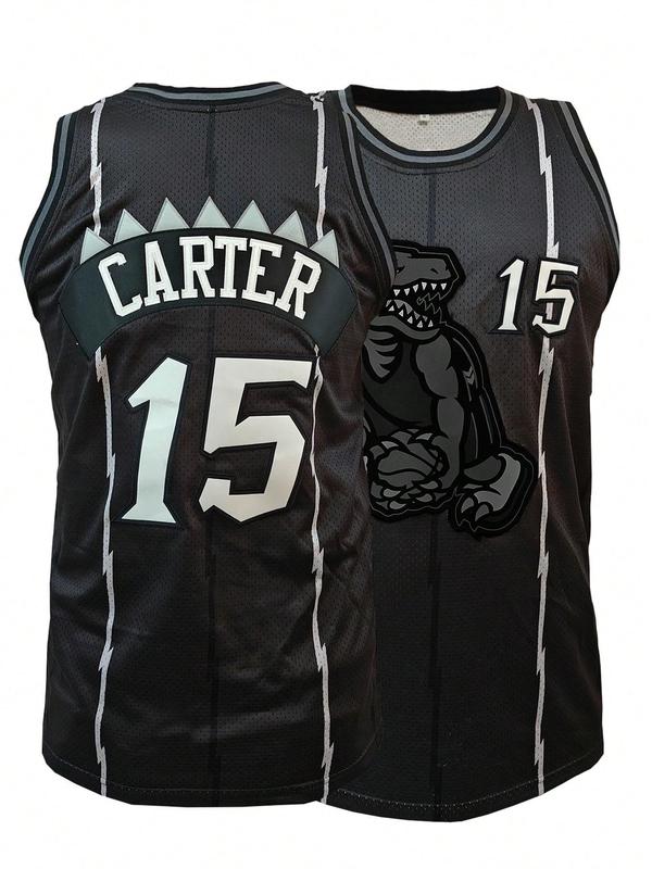 Men's Figure Embroidered Basketball Jersey, 1 Count Loose Sleeveless Vest, Breathable Comfortable Sports Jersey for Training & Outdoor Activities, Sport Outdoor Clothes