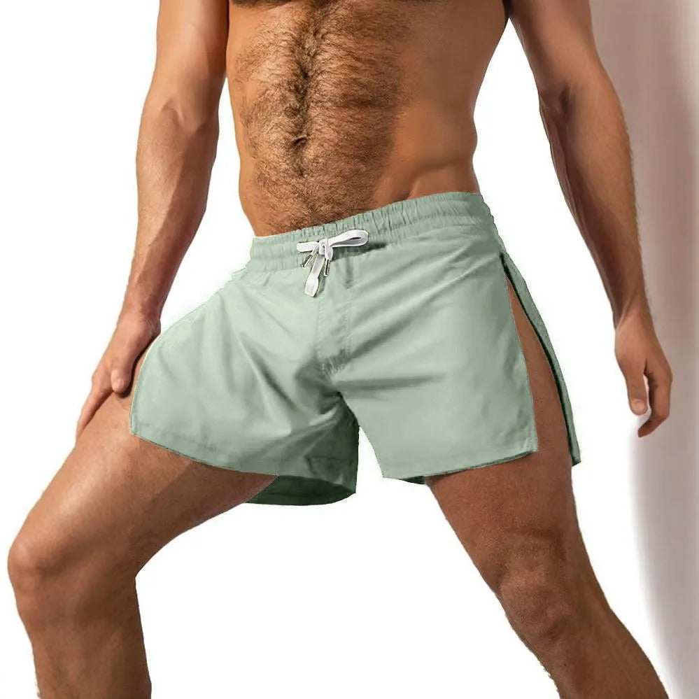 Summer Sports Shorts Men Sweatshorts Quick Dry Running Gym Beach Jogging Bottoms Men Fitness Training side Zipper Shorts Pants