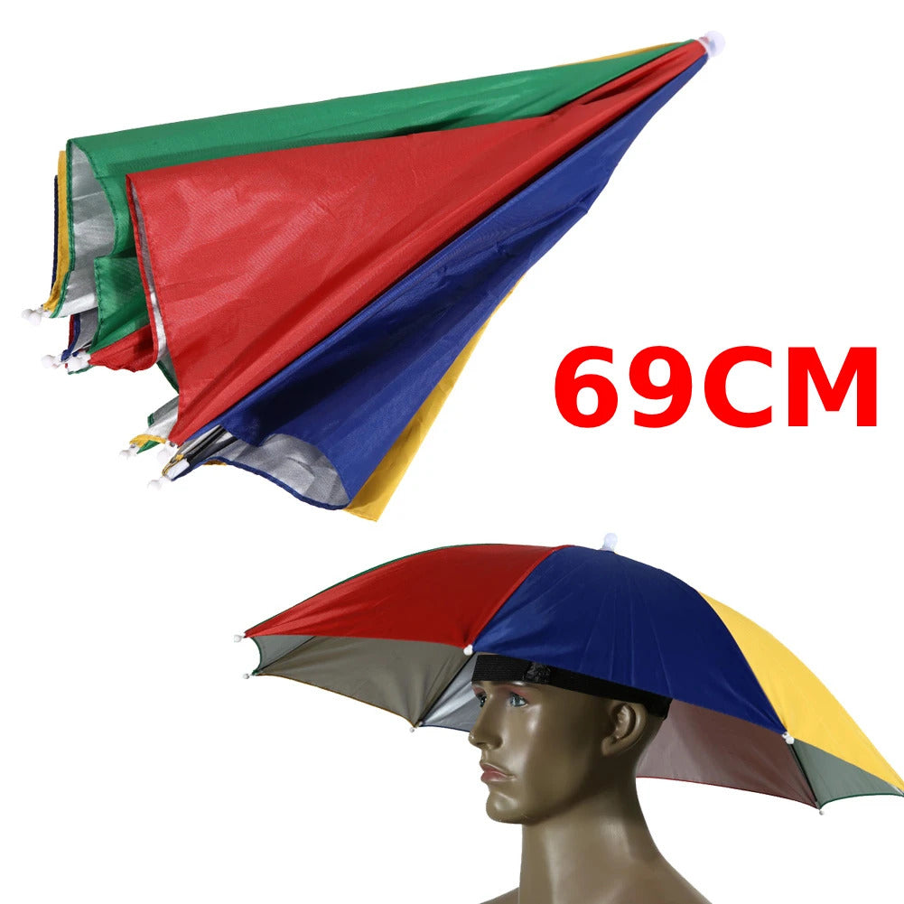 Portable Head Umbrella Hat Fishing Caps Anti-Rain Fishing Anti-Sun Umbrella Hat Adults Children Unisex Outdoor Pesca Sports Cap