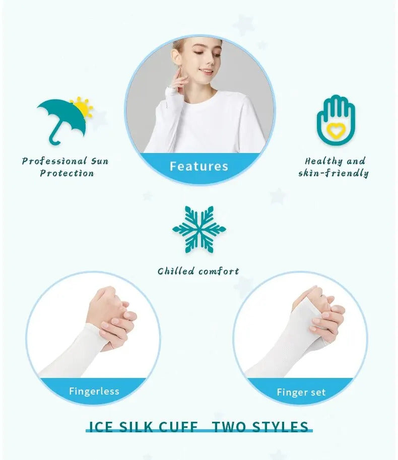 4 Pairs Cycling Arm Summer Ice Cloth Cycling Sleeves Sun Protection Unisex Breathable Running Volleyball Sleeves Outdoor