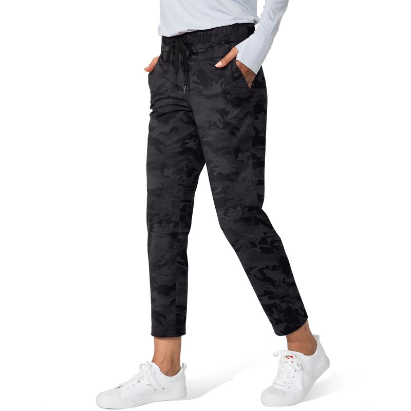 Women's Pants with Deep Pockets 7/8 Sporty Skinny Bottoms Stretch Ankle Sweatpants Solid Tracksuits