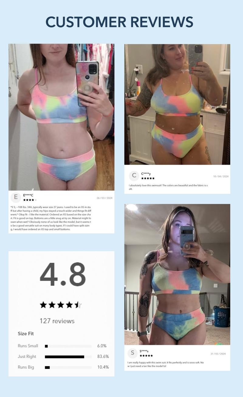 Women's Bikini Set Two Piece Swimsuits Stylish Beachwear High Waisted Scoop Neck Spaghetti Adjustable Straps Textured Swimwear(XS-XXL) Bathing Suits #TikTokShopBacktoSchool