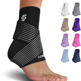 Sleeve Stars Ankle Brace for Sprain | Plantar Fasciitis Relief | Ankle Support for Women & Men | Ankle Compression Sleeve w/ Strap | Achilles Tendonitis Brace, Foot Brace Wrap