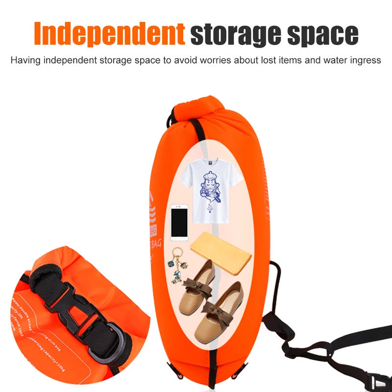 PVC Bucket Inflatable Open Swimming Buoy Tow Float Dry Bag Waterproof Kayaking Boating Swimming Water Sports Bag