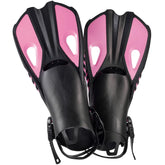 Swim Flippers Short Diving Frog Shoes Duck Webs Adjustable Silicone Travel Size Open Heel Adult Men Women Youth Kid