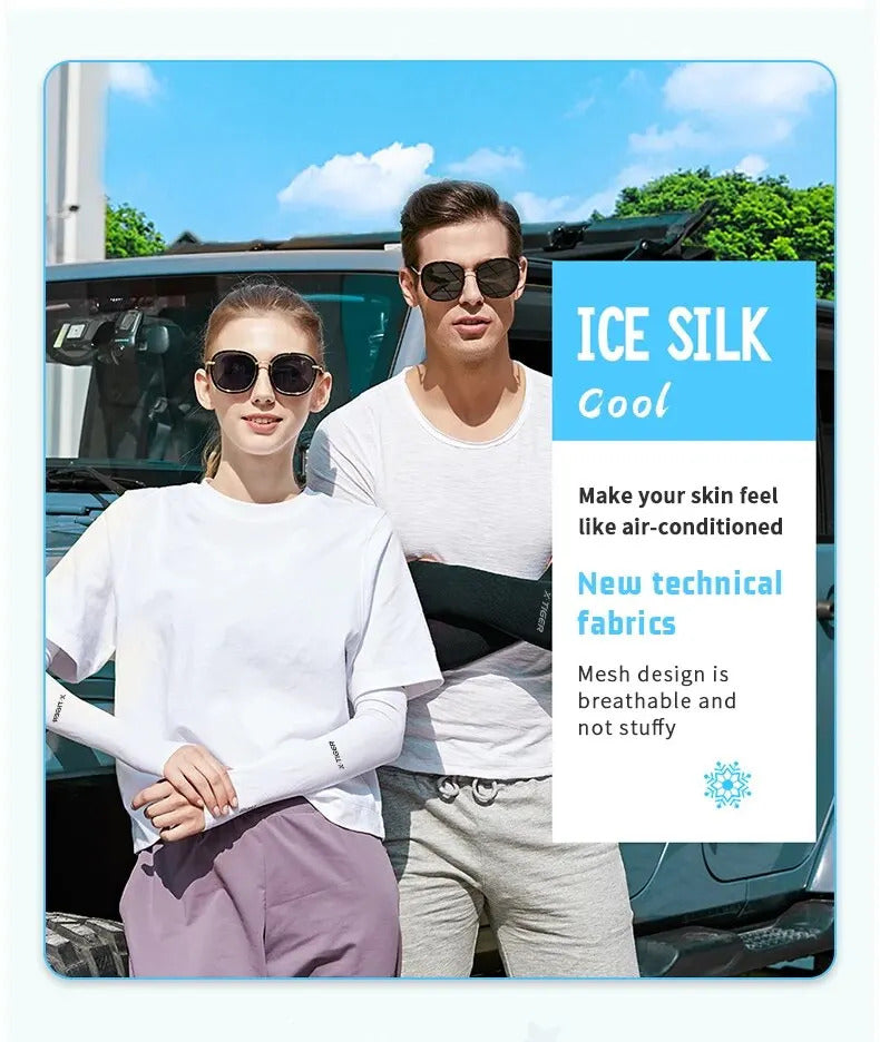 4 Pairs Cycling Arm Summer Ice Cloth Cycling Sleeves Sun Protection Unisex Breathable Running Volleyball Sleeves Outdoor