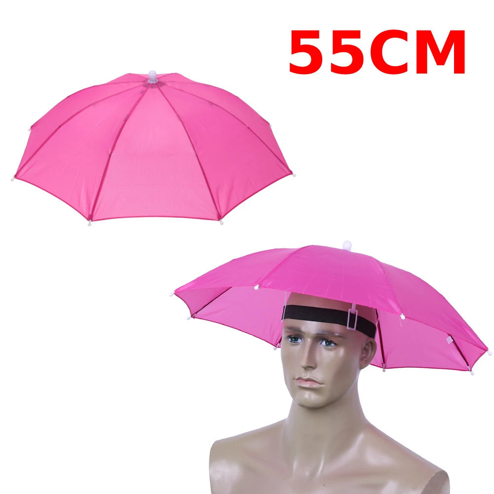 Portable Head Umbrella Hat Fishing Caps Anti-Rain Fishing Anti-Sun Umbrella Hat Adults Children Unisex Outdoor Pesca Sports Cap