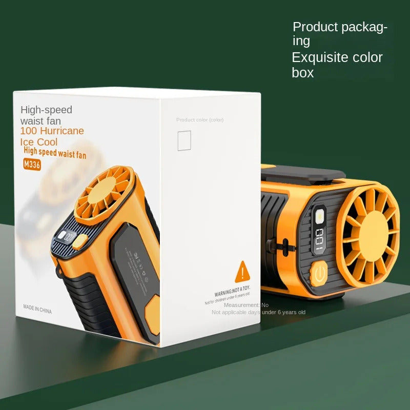 New waist-mounted fan cooling high-temperature outdoor work room welding site portable waist-mounted fan