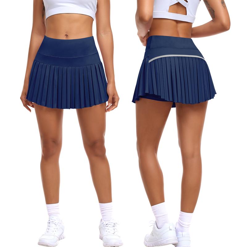 Womens Pleated Sports Skirt High Waisted Tennis Golf Skort Summer Mini Casual Girls Skirt Workout Athletic Skorts with Pockets for Ladies Summer Sportswear