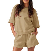 Womens 2 Piece Outfits Oversized Cropped Sweatshirt and High Waist Running Shorts Tracksuit Sets tracksuits men