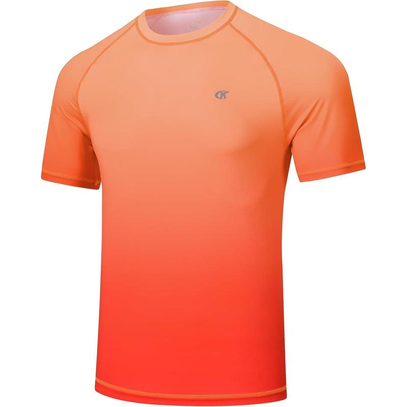 Men's UPF 50+ Rashguard Swim Tee Short Sleeve Running Shirt Swimwear Swim Hiking Workout Shirts #fathersdaygifts