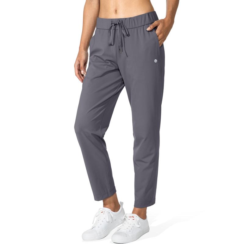 Women's Pants with Deep Pockets 7/8 Sporty Skinny Bottoms Stretch Ankle Sweatpants Solid Tracksuits
