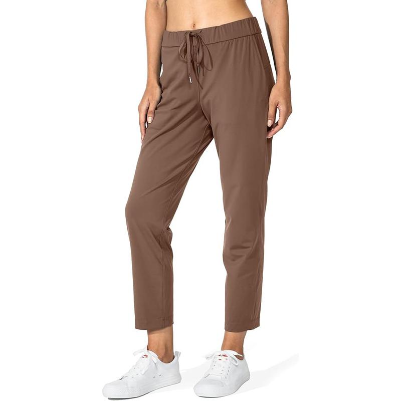 Women's Pants with Deep Pockets 7/8 Sporty Skinny Bottoms Stretch Ankle Sweatpants Solid Tracksuits