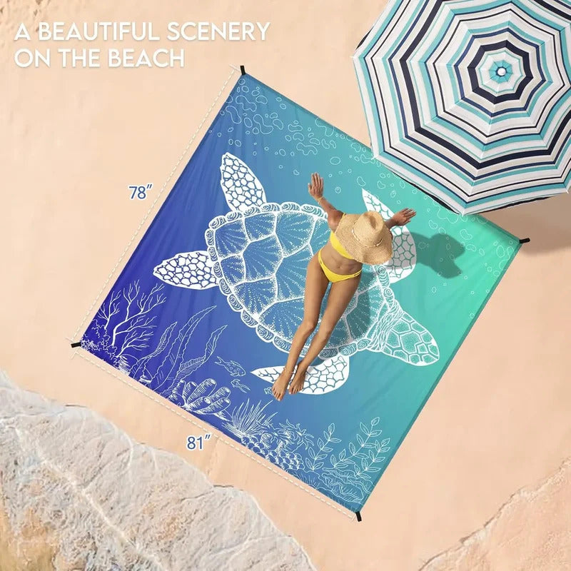 Waterproof Beach Mat Sandproof Travel Mat Portable Lightweight Folding Camping Supplies for Outdoor Camping Hiking Picnic