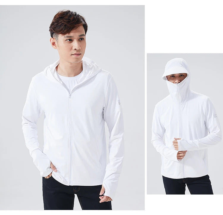 Summer Women Men Fishing Shirt UV Proof Coat Quick Dry Thin Sunscreen UPF50+ Outwear Hooded Cycling Beach Clothes