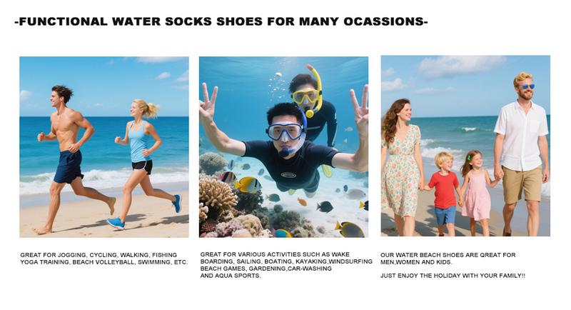 Quick-Dry Water Shoes for Women & Men - Aqua Socks Barefoot Swim Beach Yoga Exercise Pool Camping Gift with Breathable Elastic Fabric and Anti-Slip Sole Watershoes