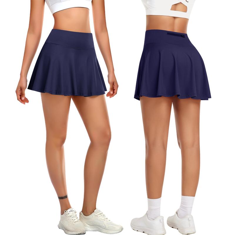 Women's Tennis Solid Pocket High Waist Athletic Skirt Pleated Golf Skorts with Pockets High Waisted Workout Running Casual Girl Skirts