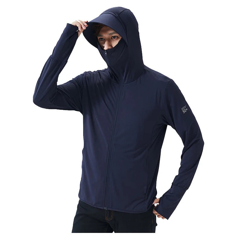 Summer Women Men Fishing Shirt UV Proof Coat Quick Dry Thin Sunscreen UPF50+ Outwear Hooded Cycling Beach Clothes