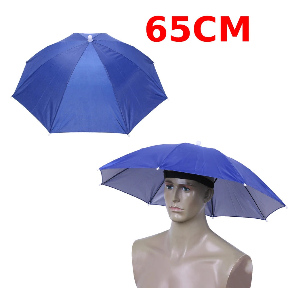 Portable Head Umbrella Hat Fishing Caps Anti-Rain Fishing Anti-Sun Umbrella Hat Adults Children Unisex Outdoor Pesca Sports Cap