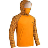Sun UV Protection Hoodie Shirts, UPF 50+ Men Raglan Long Sleeve Lightweight Quick Dry Breathable Cooling Rash Guard with Mask Neck Gaiter for Outdoor, Hiking, Fishing, Boating, Biking, Sport, Gym, Constructing, Roofing, Landscaping, Gardening 915
