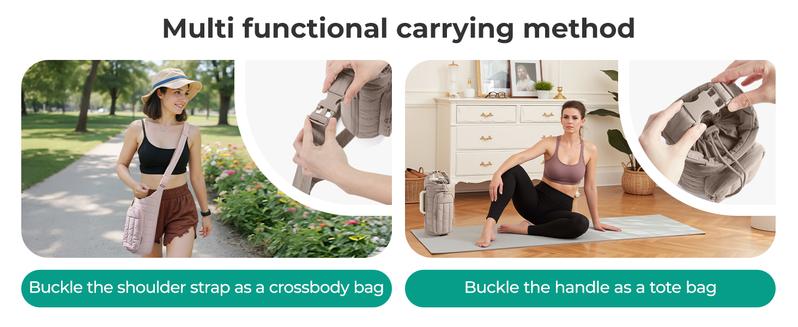 Water Bottle Holder Bag with Strap, 40/32 oz Gym Accessories with Phone Pocket, Sling Bag Purses for Women Drinkware Tumble