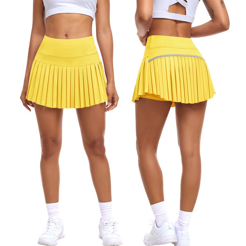 Womens Pleated Sports Skirt High Waisted Tennis Golf Skort Summer Mini Casual Girls Skirt Workout Athletic Skorts with Pockets for Ladies Summer Sportswear