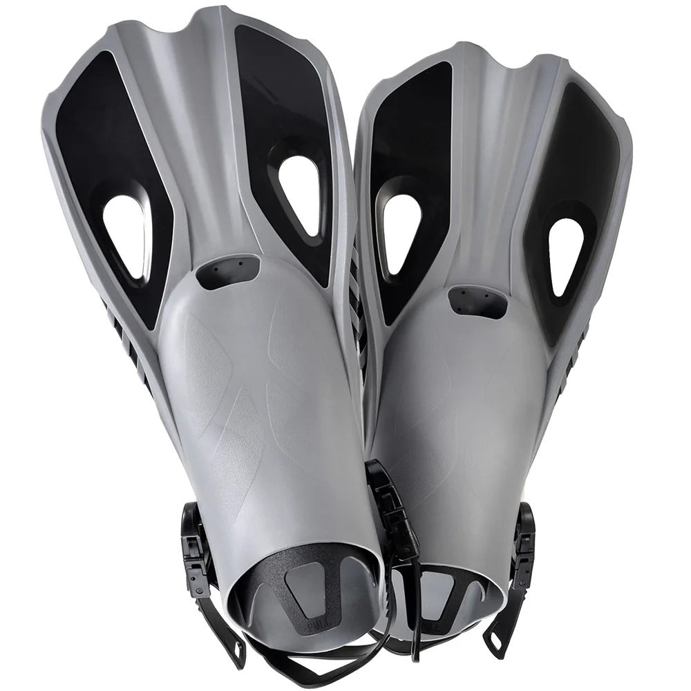 Swim Flippers Short Diving Frog Shoes Duck Webs Adjustable Silicone Travel Size Open Heel Adult Men Women Youth Kid