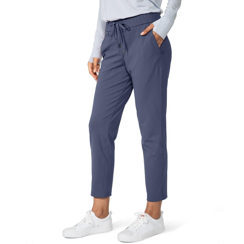 Women's Pants with Deep Pockets 7/8 Sporty Skinny Bottoms Stretch Ankle Sweatpants Solid Tracksuits
