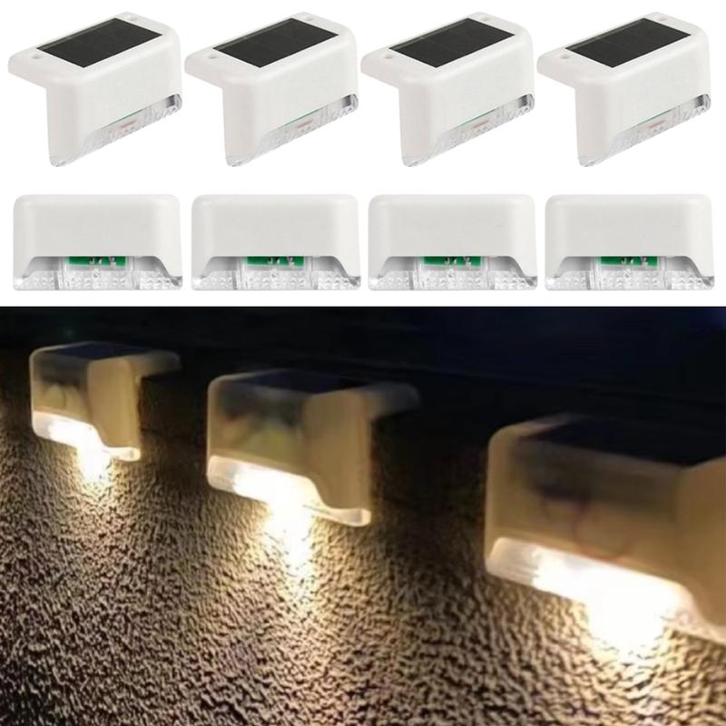8-Pack Solar Deck Lights – Waterproof Outdoor LED Step Lights, Warm White, Auto On/Off, Easy Install for Patio, Stairs, Fence, Garden Landscape Lighting
