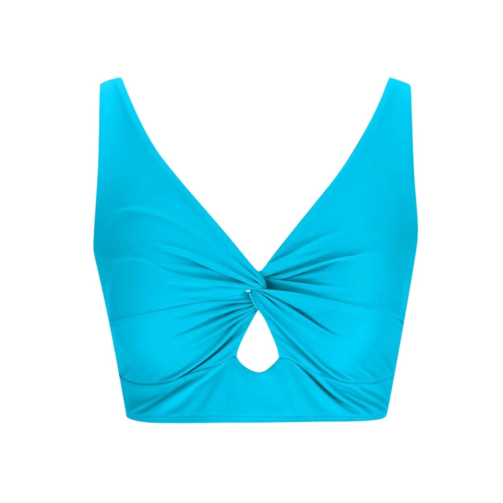 Women'S Swimsuit Top Solid Colour Bikini Swimsuit Fashion Gathering Push Up Tankini Swimsuit Sexy Backless Cross Strap Bikini