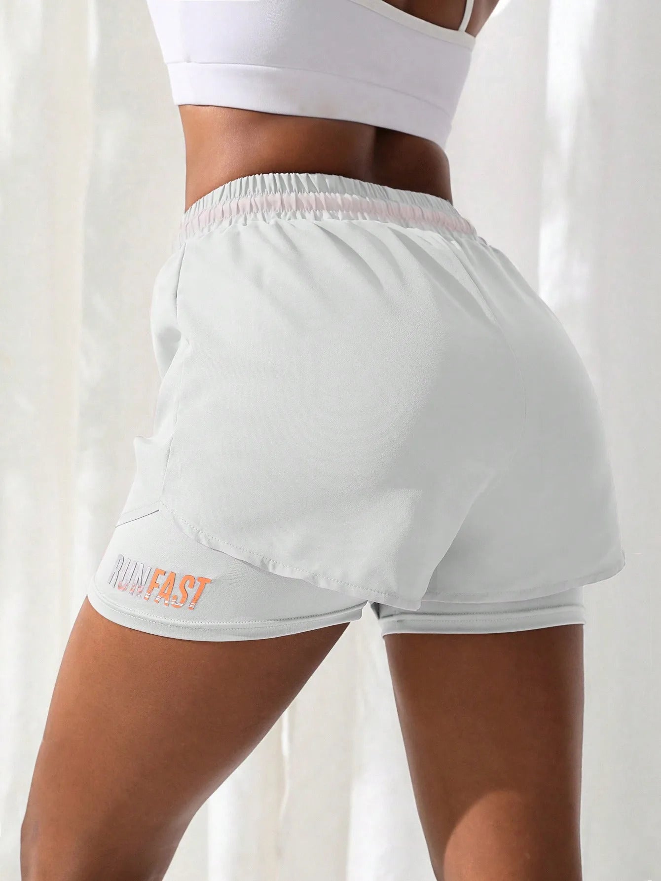Women's High Rise Yoga Shorts With Elastic Proximity Control Running Shorts