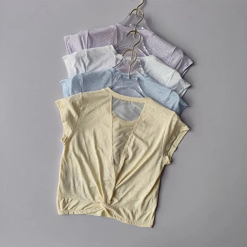 Woman Sports Shirt Short Sleeve Yoga Top Mesh T-Shirts Women Fitness Shirt Sportswear Breathable Workout top Loose Gym Clothes