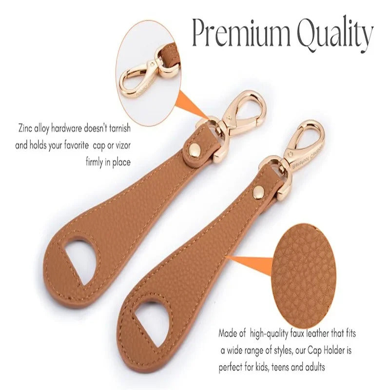 20pcs Travel Hat Clip Leather Simple Golf Baseball Hat Clip Summer Hat Strap Towel Glove Storage Wallet Buckle Hands-free Latch Clip