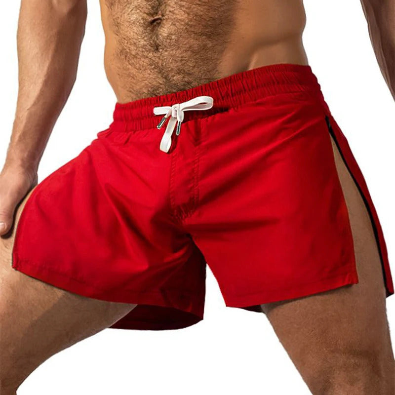 Summer Sports Shorts Men Sweatshorts Quick Dry Running Gym Beach Jogging Bottoms Men Fitness Training side Zipper Shorts Pants