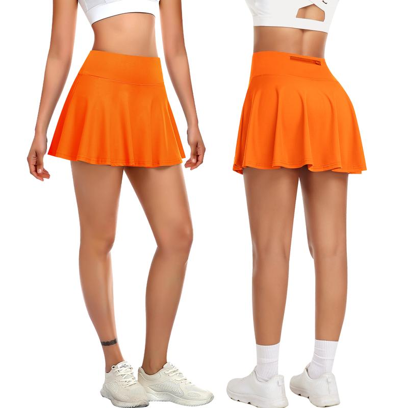 Women's Tennis Solid Pocket High Waist Athletic Skirt Pleated Golf Skorts with Pockets High Waisted Workout Running Casual Girl Skirts