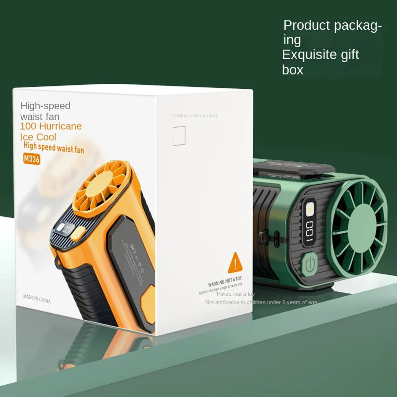 New waist-mounted fan cooling high-temperature outdoor work room welding site portable waist-mounted fan