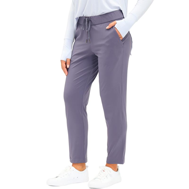 Women's Pants with Deep Pockets 7/8 Sporty Skinny Bottoms Stretch Ankle Sweatpants Solid Tracksuits