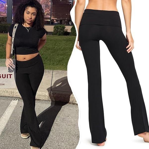 Yoga Women's two-piece casual wear slim fit short sleeved top, low waist bell bottom pants tight pants set, yoga sportswear set, yoga suit, sportswear, slim fit set, fitness set, pajamas set   tracksuits men Loungewear Womenswear Outfit