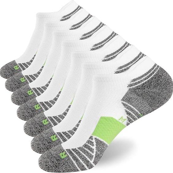 Men's Colorblock Striped Print Ankle Socks,7 Pairs ,Casual Moisture Wicking Low Cut Socks,Soft Comfy Breathable Socks for all Athletic Running
