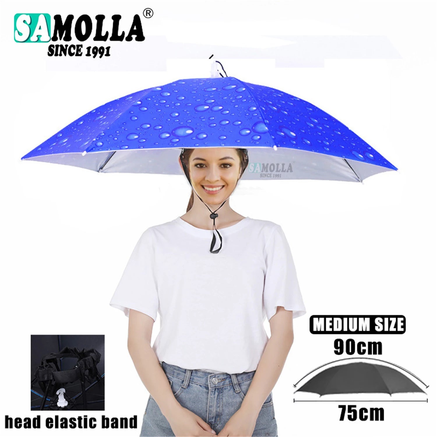 Portable Rain Umbrella Hat Army Green Foldable Outdoor Pesca Sun Shade Waterproof Camping Fishing Headwear Cap Beach Head Hats