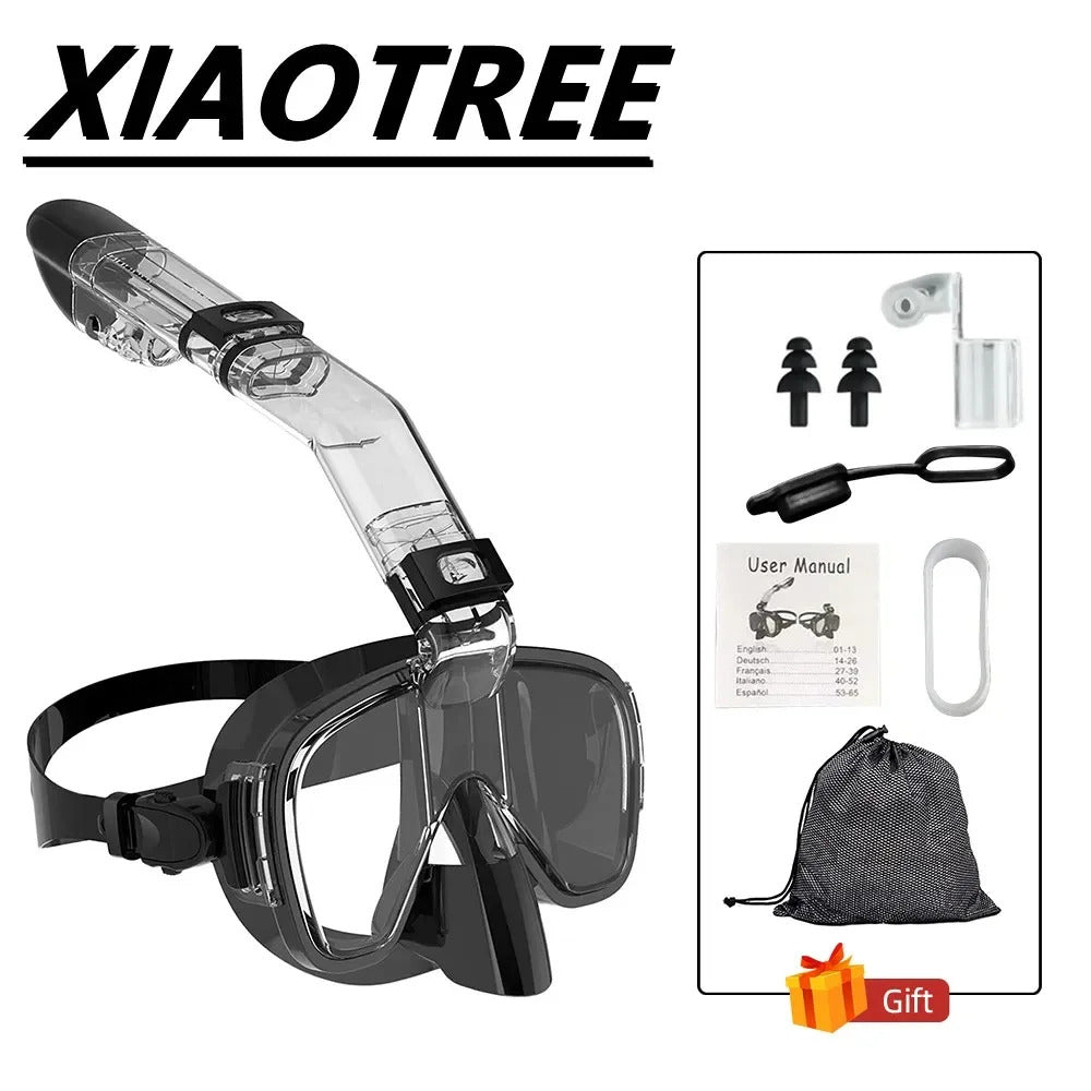 Underwater Snorkeling Half face Face Children Swimming Mask Set Scuba Diving Respirator Masks Anti Fog Safe Breathing for Adult