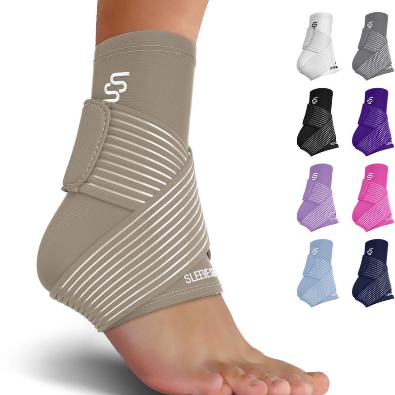 Sleeve Stars Ankle Brace for Sprain | Plantar Fasciitis Relief | Ankle Support for Women & Men | Ankle Compression Sleeve w/ Strap | Achilles Tendonitis Brace, Foot Brace Wrap