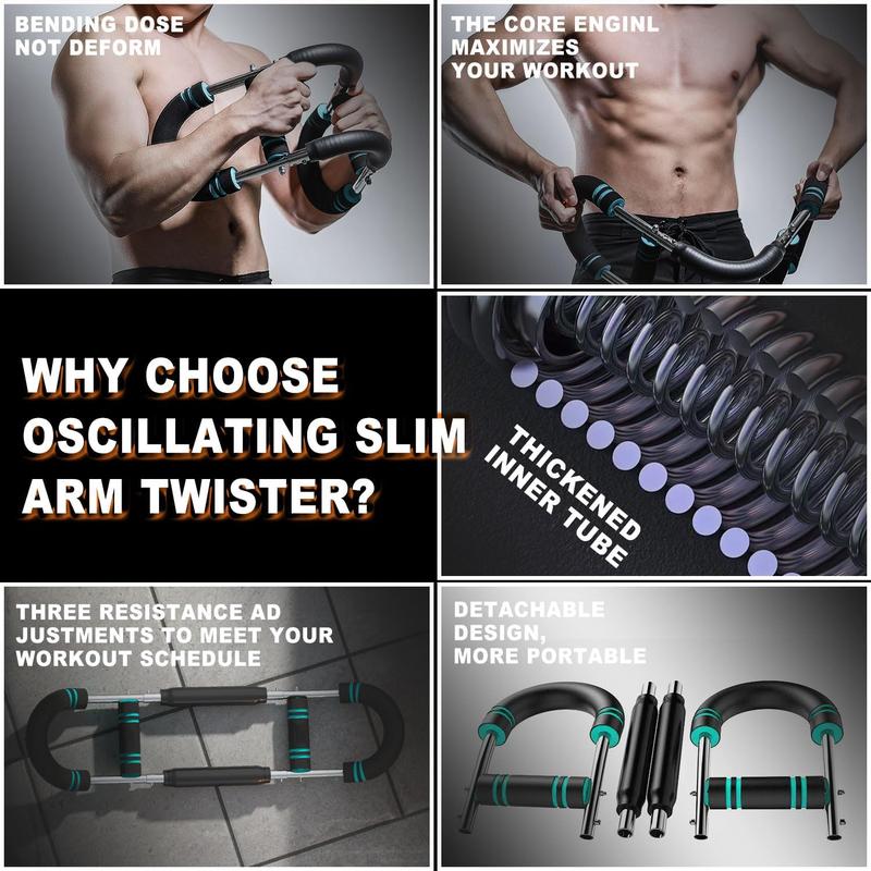 Adjustable 60-130 LBS Twister Arm Trainer for Chest Shoulder Arm & Core Workout Portable Home Gym Equipment with Customizable Resistance