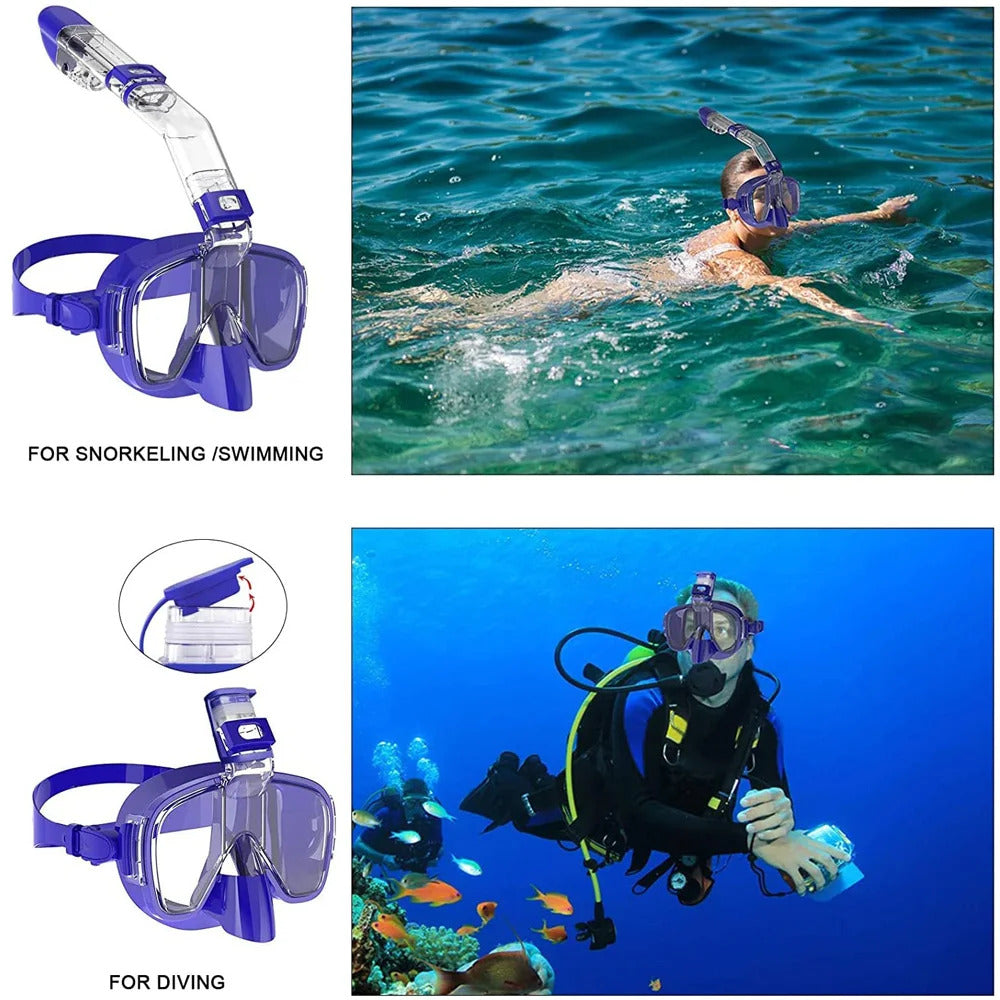 Underwater Snorkeling Half face Face Children Swimming Mask Set Scuba Diving Respirator Masks Anti Fog Safe Breathing for Adult